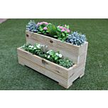 Pine Decking Tiered Wooden Planter - 80x35x43 (cm) great for Screening and Flowers
