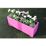 Pink 1m Length Wooden Planter Box - 100x32x43 (cm) great for Screening and Flowers