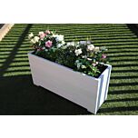 White 1m Length Wooden Planter Box - 100x32x53 (cm) great for Bamboo Screening