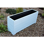 White 4ft Wooden Trough Planter - 120x32x53 (cm) great for Bamboo Screening