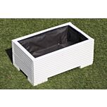 White Small Wooden Planter - 50x32x23 (cm) great for Balconies and Small Herb Gardens