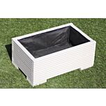 Muted Clay Small Wooden Planter - 50x32x23 (cm) great for Balconies and Small Herb Gardens