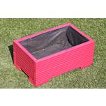 Red Small Wooden Planter - 50x32x23 (cm) great for Balconies and Small Herb Gardens