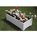 White 1m Length Wooden Planter Box - 100x56x33 (cm) great for Bedding plants and Flowers