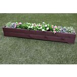 Brown Outdoor Wooden Garden Planter Trough Smooth Boards  - 180x22x23 (cm)
