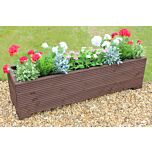Brown 4ft Wooden Trough Planter - 120x32x33 (cm) great for Patios and Decking