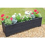 Black 4ft Wooden Trough Planter - 120x32x33 (cm) great for Patios and Decking