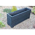 120x32x53 - Black Wooden Garden Planter