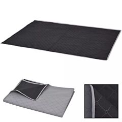 Picnic Blanket Grey and Black 100x150 cm