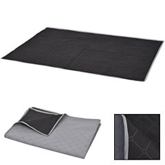 Picnic Blanket Grey and Black 150x200 cm