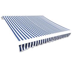 Awning Top Sunshade Canvas Blue & White 4x3m (Frame Not Included)
