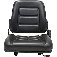 Forklift & Tractor Seat with Adjustable Backrest Black