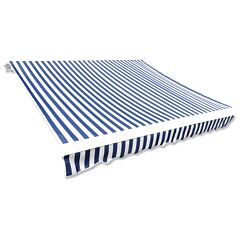 Awning Top Sunshade Canvas Blue & White 350x250 cm