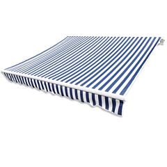 Awning Top Sunshade Canvas Blue & White 450x300 cm