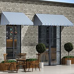 Bistro Awning 350x120 cm Blue and White