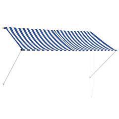 Retractable Awning 250x150 cm Blue and White