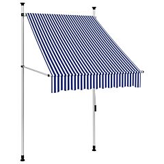 Manual Retractable Awning 100 cm Blue and White Stripes