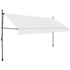Manual Retractable Awning with LED 350 cm Cream