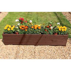 Brown 5ft Wooden Planter Box - 150x44x33 (cm) great for Bedding plants and Flowers