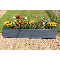 Grey 5ft Wooden Planter Box - 150x44x33 (cm) great for Bedding plants and Flowers