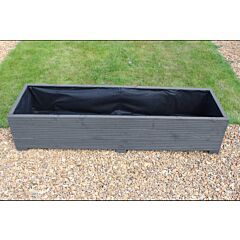 BR Garden Grey 5ft Wooden Planter Box - 150x44x33 (cm) great for Bedding plants and Flowers + Free Gift