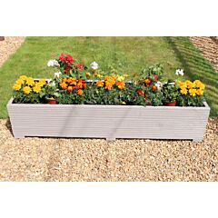 BR Garden Muted Clay 5ft Wooden Planter Box - 150x44x33 (cm) great for Bedding plants and Flowers + Free Gift