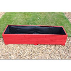 BR Garden Red 5ft Wooden Planter Box - 150x44x33 (cm) great for Bedding plants and Flowers + Free Gift