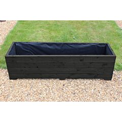 BR Garden Black 5ft Wooden Planter Box - 150x44x43 (cm) great for Vegetable Gardens + Free Gift