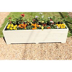 BR Garden Cream 5ft Wooden Planter Box - 150x44x43 (cm) great for Vegetable Gardens + Free Gift