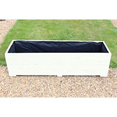 BR Garden White 5ft Wooden Planter Box - 150x44x43 (cm) great for Vegetable Gardens + Free Gift