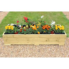 BR Garden Pine Decking 5ft Wooden Planter Box - 150x56x33 (cm) great for Bedding plants and Flowers + Free Gift