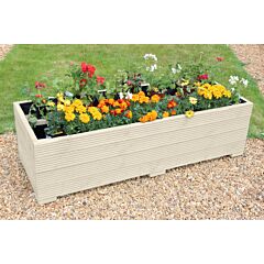 BR Garden Cream 5ft Wooden Planter Box - 150x56x43 (cm) great for Vegetable Gardens + Free Gift