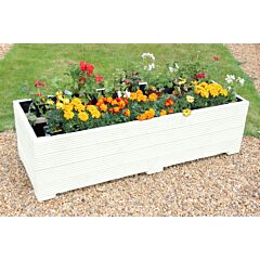 BR Garden White 5ft Wooden Planter Box - 150x56x43 (cm) great for Vegetable Gardens + Free Gift