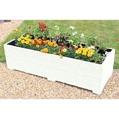 BR Garden White 5ft Wooden Planter Box - 150x56x43 (cm) great for Vegetable Gardens + Free Gift