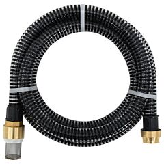 Suction Hose with Brass Connectors 3 m 25 mm Black