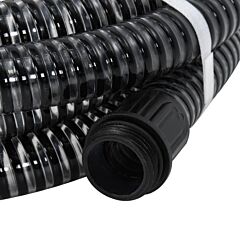 Suction Hose with Brass Connectors 4 m 25 mm Black