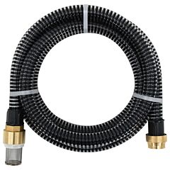 Suction Hose with Brass Connectors 25 m 25 mm Black