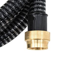 Suction Hose with Brass Connectors 25 m 25 mm Black