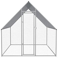 Outdoor Chicken Cage 2x2x1.92 m Galvanised Steel