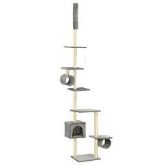 Cat Tree with Sisal Scratching Posts 260 cm Grey
