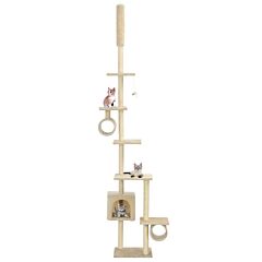 Cat Tree with Sisal Scratching Posts 260 cm Beige