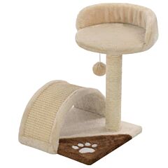 Cat Tree with Sisal Scratching Post 40 cm Beige and Brown