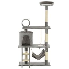 Cat Tree with Sisal Scratching Posts 140 cm Grey
