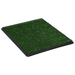 Pet Toilet with Tray & Faux Turf Green 64x51x3 cm WC