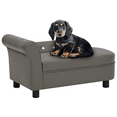 Dog Sofa Grey 83x45x42 cm Faux Leather