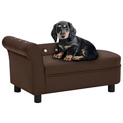 Dog Sofa Brown 83x45x42 cm Faux Leather