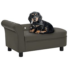 Dog Sofa Dark Grey 83x45x42 cm Faux Leather