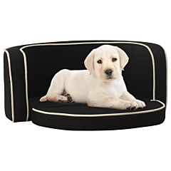 Foldable Dog Sofa Black 76x71x30 cm Linen Washable Cushion