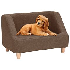 Dog Sofa Brown 60x37x39 cm Linen