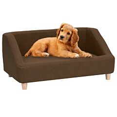 Dog Sofa Brown 85x50x39 cm Linen